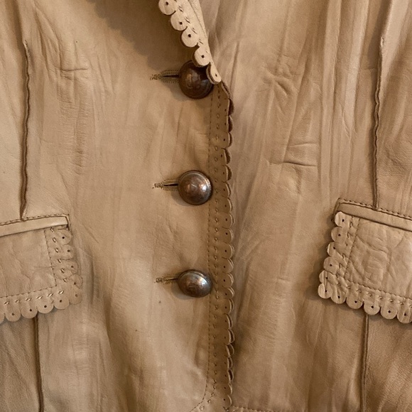 Cache Lamb Leather Blazer vintage sz 6 - Picture 4 of 13